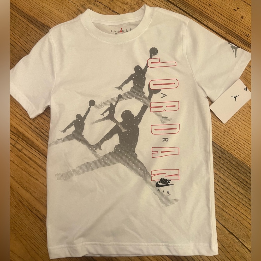 Jordan Air Kids' White and Gray Graphic Tee
